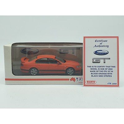 Biante - Ford FPV GT Blood Orange w Black Stripes 1194/2000 1:43 Scale Model Car
