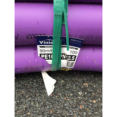 Vinidex 100 Metre Roll Of Purple Poly Pipe