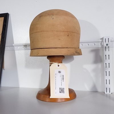 Antique Wooden Hat Block - 31 cm