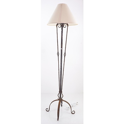 Wrought Iron Floor Lamp - Branded 'Hennig Forge, Marananga SA'