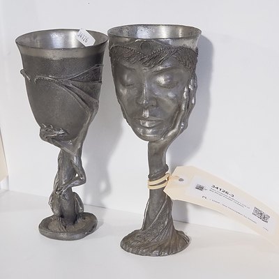 Two Graeme Anthony Lord of the Rings Pewter Goblets