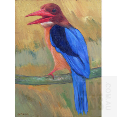 Nur Ilham, Oil Painting of an Indonesian Bird, 40 x 30 cm