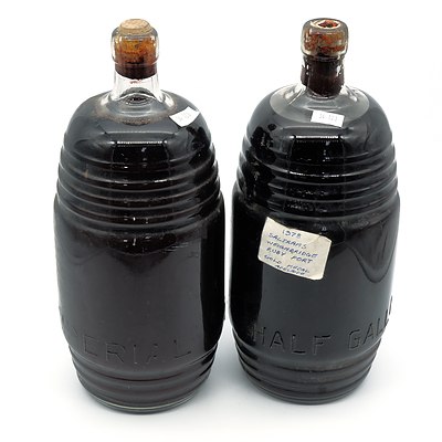 Two Vintage half Gallon Bottles of 1978 Saltrams Weighbridge Ruby Port (2)