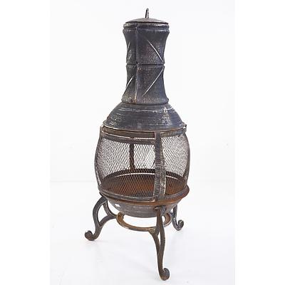 Metal Outdoor Brazier with Chiminea