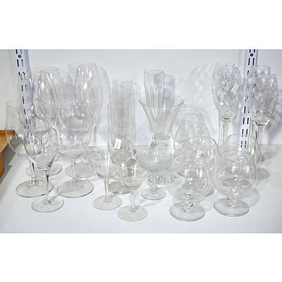 Collection of Assorted Crystal and Glass Stemware