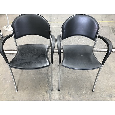 Pair Of Faux Leather Reception Chairs
