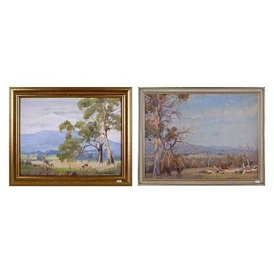 Dorothy Whitehead (1900-1995), A Pair of Australian Landscape Scenes, Oil on Canvas