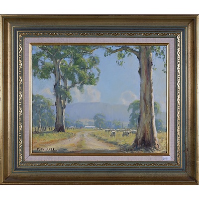 Mark Phillips (born 1951), Country Road, Launching Place, Oil on Canvas on Board