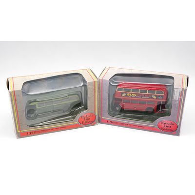 Two 1:76 Diecast Model Buses - RTL London Transport and AEC Greenline (2)