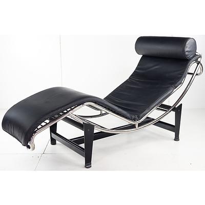 Replica LC4 Le Corbusier Black Leather Lounge