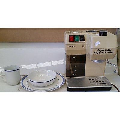 Philips Espresso/Cappuccino Machine and 40 Piece Part Dinner Set