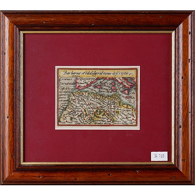 Philip Galle, After Abraham Ortelius, Barbariae Et Biledulgerid Nova Descriptio, Hand- Coloured Map, Published Brussels c1600