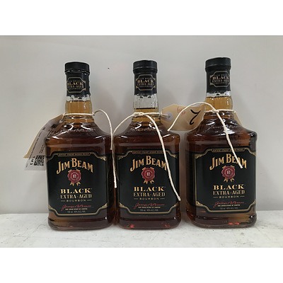 Jim Beam Black Extra Aged Bourbon 700ml -Lot Of Three