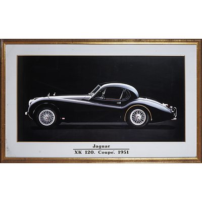 Framed Vintage Jaguar XK 120 Coupe 1951 Poster