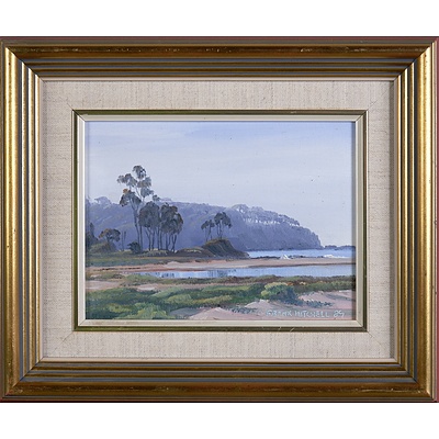 Frank Mitchell (born 1934), Early Morning, Surfside, Batemans Bay 1989, Oil on Canvasboard