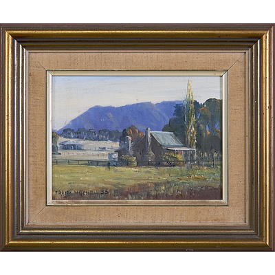 Frank Mitchell (born 1934), Rocky Hall Rural 1988, Oil on Canvasboard