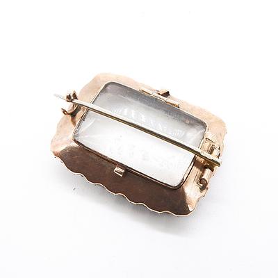 Antique 9ct Rose Gold Mourning Brooch