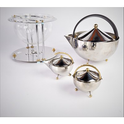 Bodum 'Teaball' Teapot by Carsten Jorgensen, Creamer, Sugar Bowl and Caviar Server/Chiller