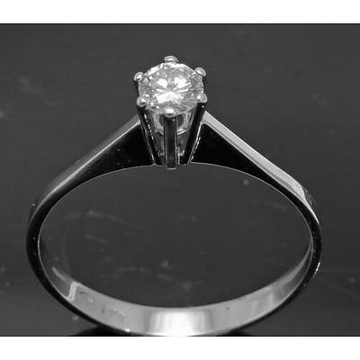 14ct White Gold Solitaire Diamond Ring