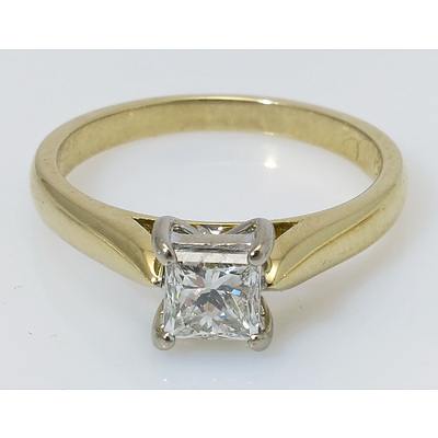 18ct Gold Princess-Cut 0.70Ct Diamond Ring
