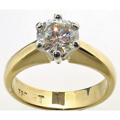 One Carat Round Brilliant-Cut Diamond Ring - With Valuation