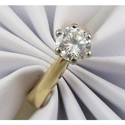 One Carat Round Brilliant-Cut Diamond Ring - With Valuation