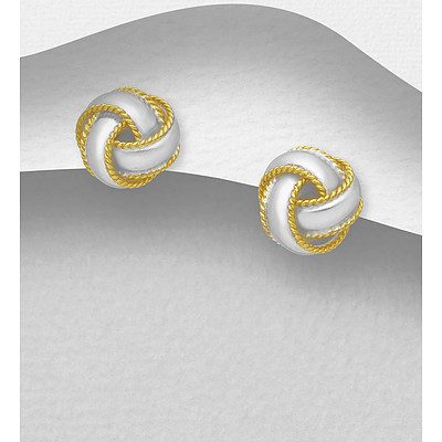 Sterling Silver And 18ct Gold-Lated Earrings