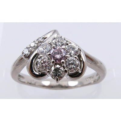 Platinum Pink & White Diamond Ring