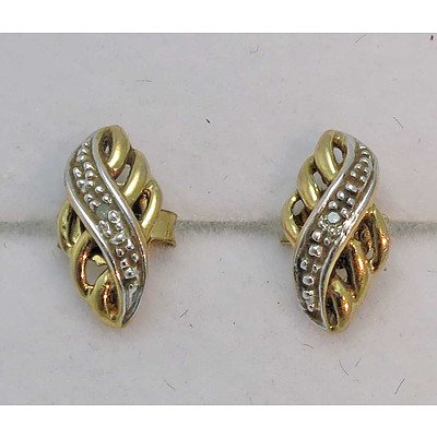 9ct Gold Diamond-Set Earrings