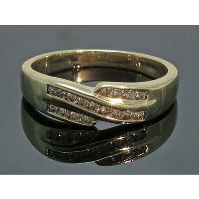 9ct Gold Channel-Set Diamond Ring