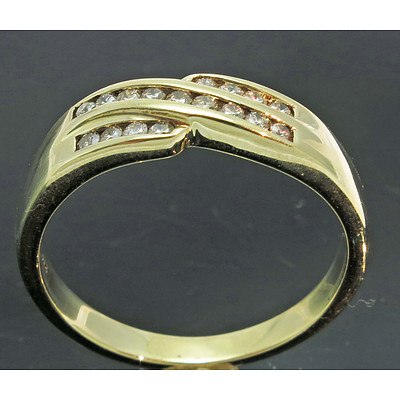 9ct Gold Channel-Set Diamond Ring