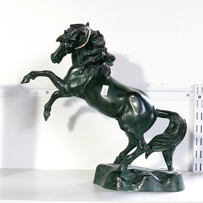 Vintage Italian Cast Bronze Rearing Horse Statuette