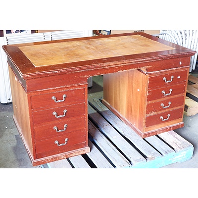 Antique Style Twin Pedestal Desk