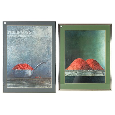Two Framed Exhibition Posters for Philip Von Schantz