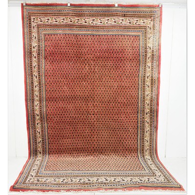 Large Persian Hand Knotted Bijar Wool Rug