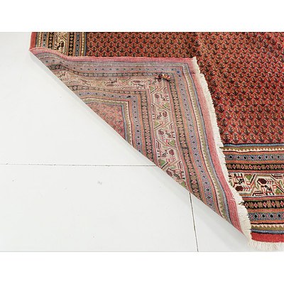 Large Persian Hand Knotted Bijar Wool Rug