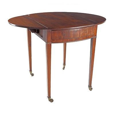 Regency Mahogany Pembroke Table with Brass Casters, Early 19th Century