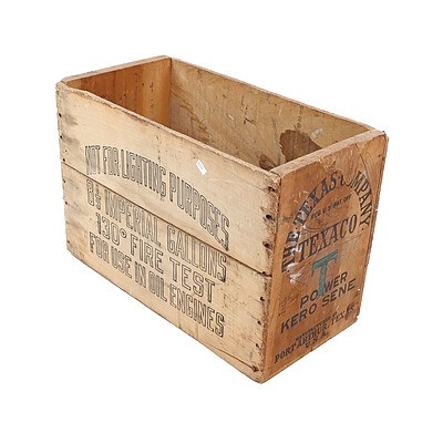 Antique Wooden Crate - Texaco T Power Kerosene