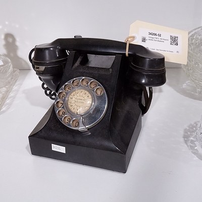 Vintage P.M.G. 300 Black Bakelite Dial telephone