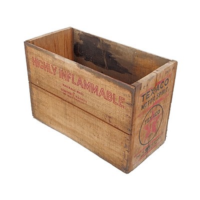 Vintage Wooden Crate - Texaco Motor Spirit