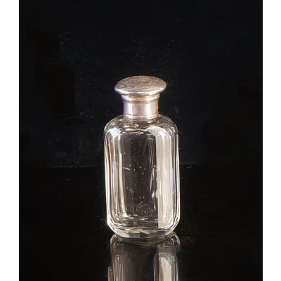 Antique Cut Glass Bottle with Silver Rim - London Hallmark