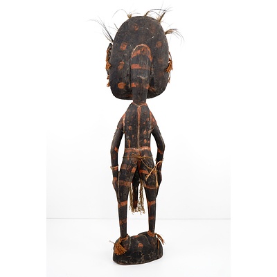 PNG Hand Painted and Decorated Tribal Figure with Shell Eyes