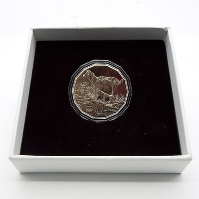 2015 Year of the Goat Uncirculated 50 Cent Coin in Original Box