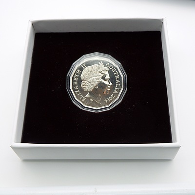 2014 Year of the Horse Uncirculated 50 Cent Coin in Original Box