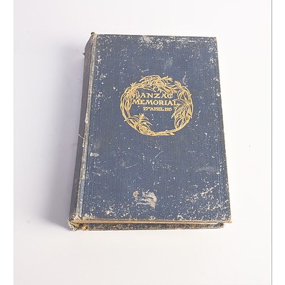 Anzac Memorial, Returned Soldiers Association, Sydney, 1917, Hardcover, and Three other Books Relating to Australia at War