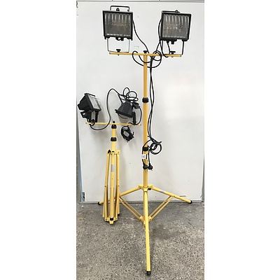 Arlec HL20 Series 2 Twin Worklights On Stand -Lot Of Two