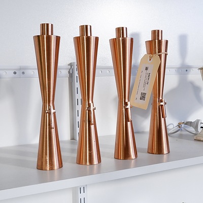 Set of Four Pellegrini Copper Altar Candlesticks