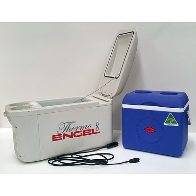 Small Thermo 8 Engel Car Fridge And Small Willow Esky