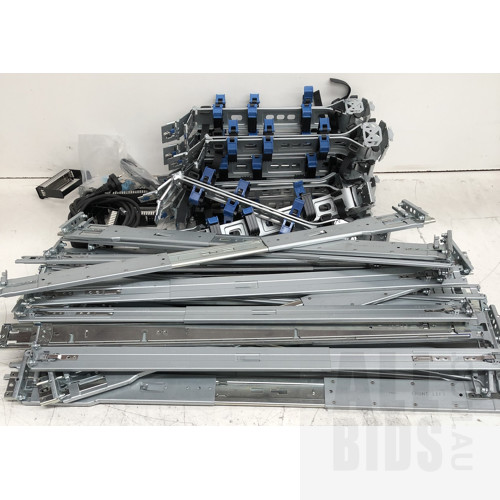 Bulk Lot of Assorted Server Rack Rails and Cable Management Arms