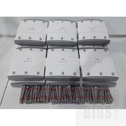 Cisco (AIR-LAP1252AG-N-K9) Aironet 802.11n Dual Band Wireless Access Point with Antenna - Lot of 15